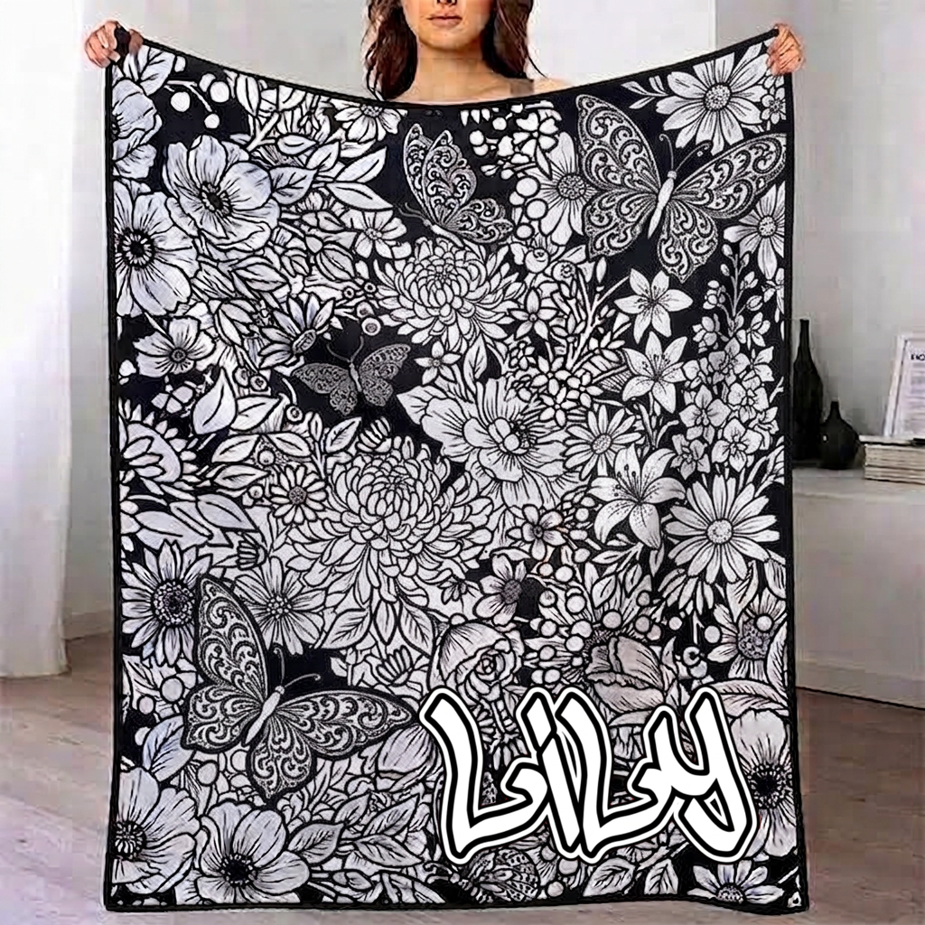 Manta De Desenho Faça Você Mesmo (conjunto Opcional De 24 Marcadores Coloridos) Crie Sua Própria Arte Com Esta Manta Lavável Que Se Tornará Uma Lembrança Para Crianças E Adultos. - CustWitPT