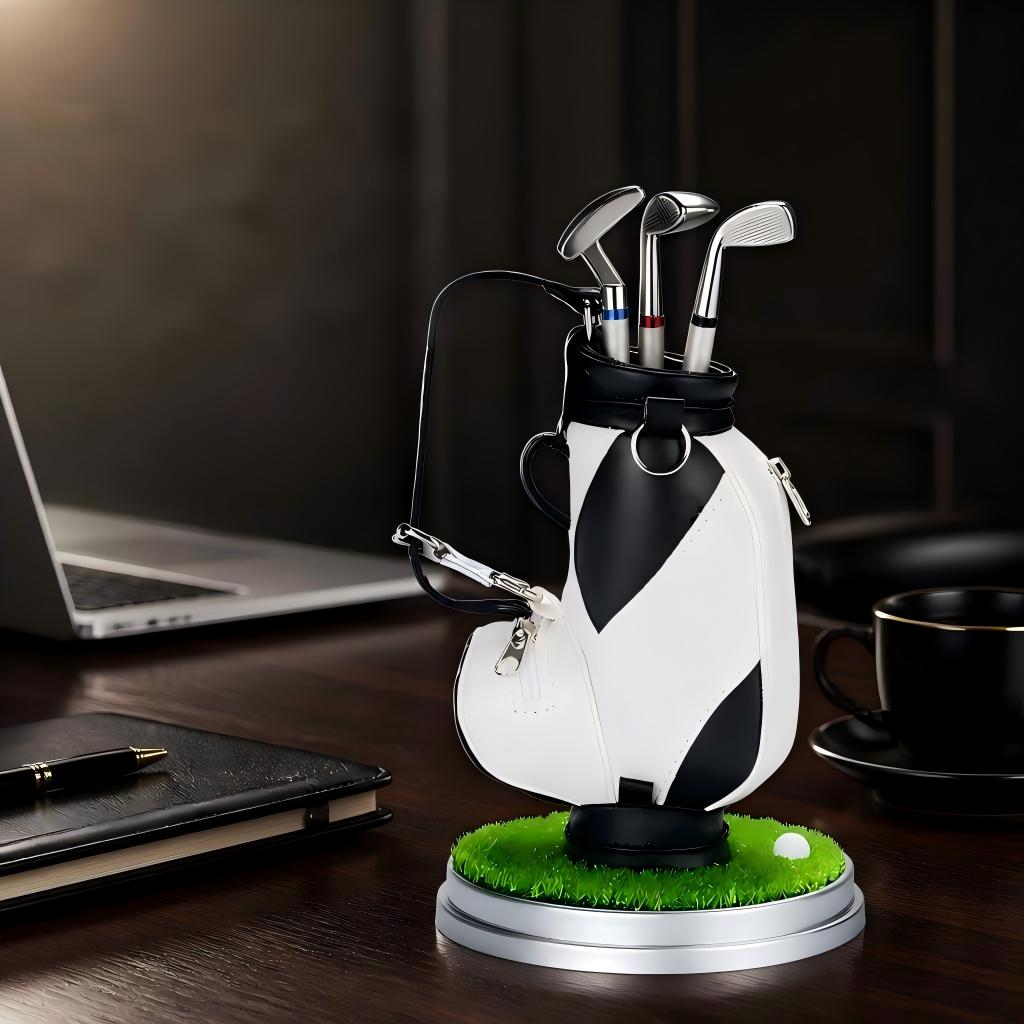 Suporte De Caneta Em Forma De Saco De Golfe Com Acessórios De Mesa Em Forma De Taco De Golfe Presentes Para Amantes De Golfe