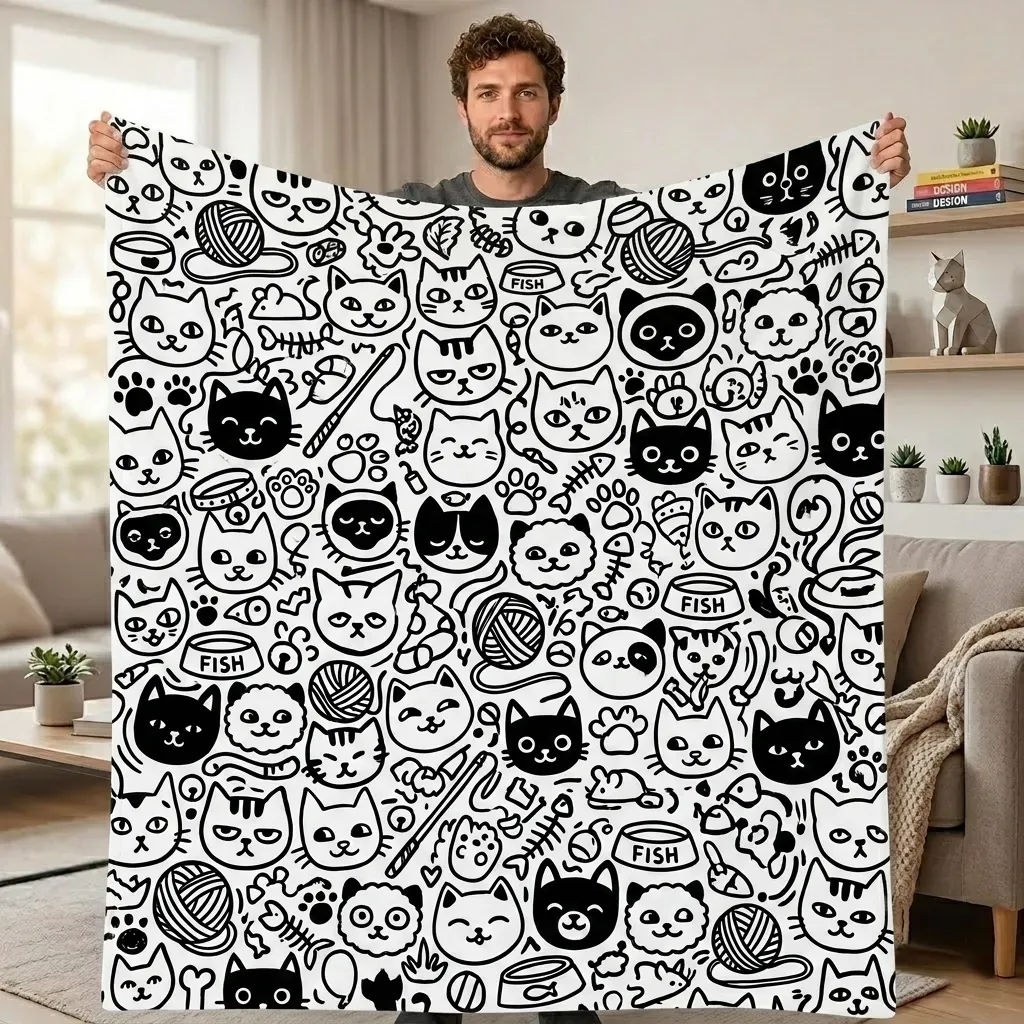 Cobertor De Desenho DIY, Rabisque Seus Próprios Cobertores, Pintura Lavável Personalizável E Cobertores De Brincar Para Adultos - CustWitPT