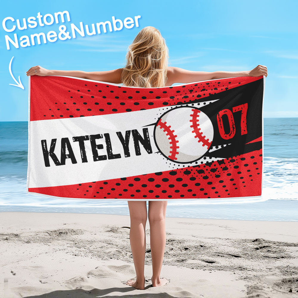 Toalha De Praia Personalizada Com Bolas Para Esportes De Praia, Presentes Perfeitos - CustWitPT