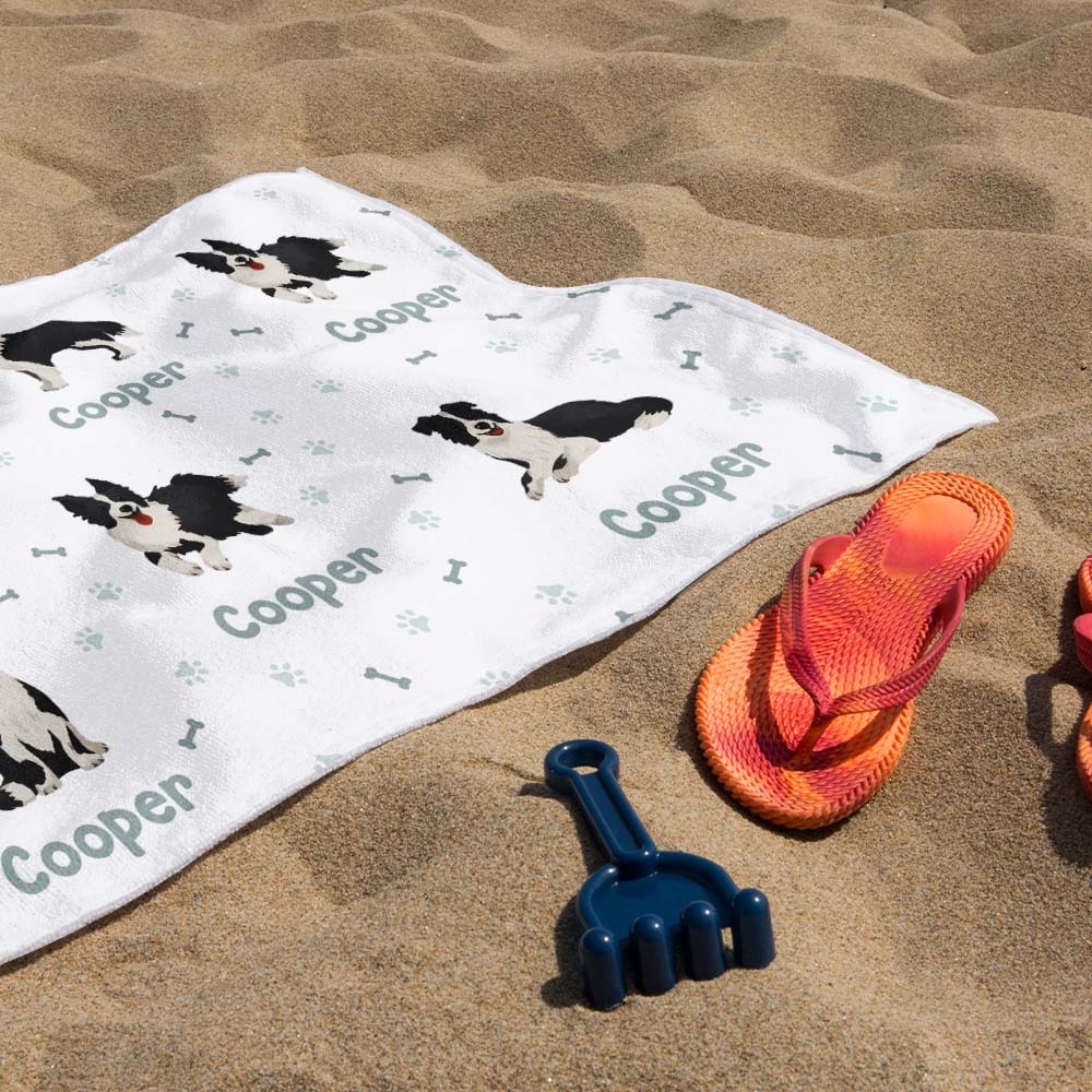 Toalha De Praia Personalizada Com Design De Cachorro, Presente De Verão Perfeito Para Amantes De Animais De Estimação - CustWitPT
