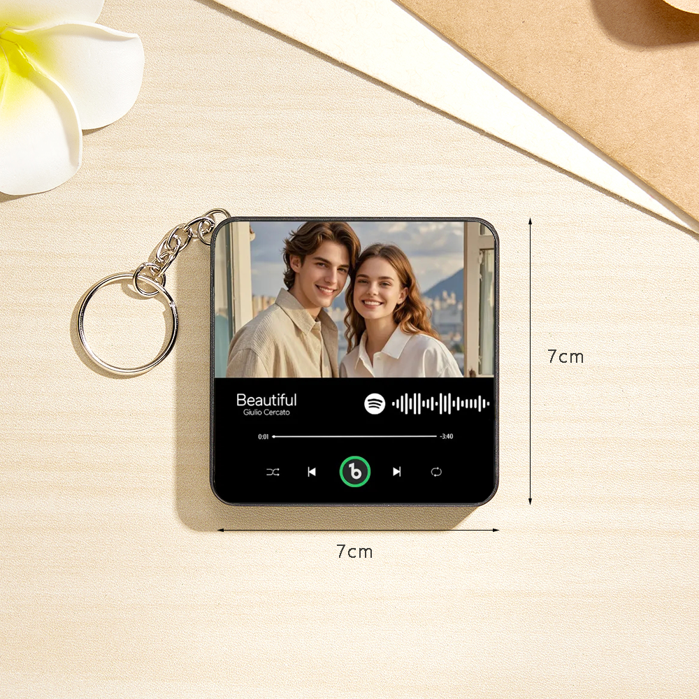 Personalized Song Mini Fridge Magnet Keychain Custom Music Fridge Magnet Spotify Album Mini Fridge Magnet Keychain Anniversary Gifts Valentine's Day Gifts for Couple - CustWitUK