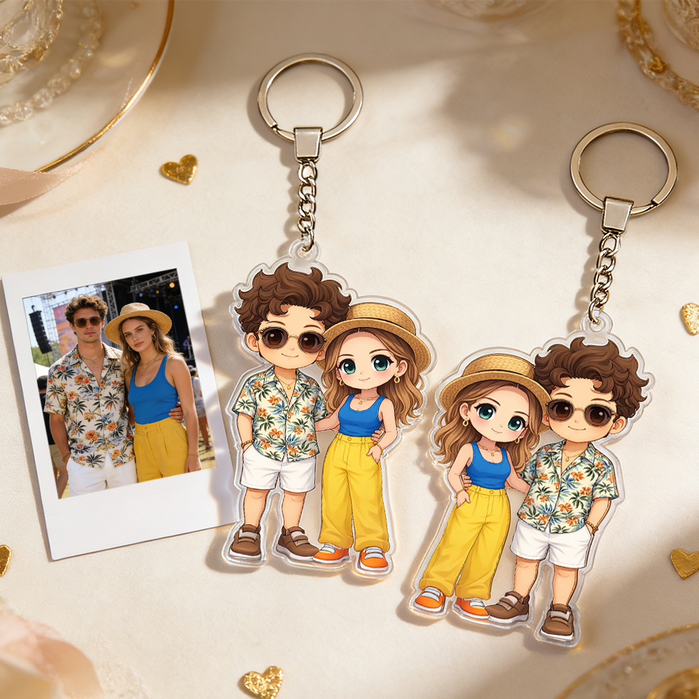 Porta-chaves Acrílico Chibi Personalizado com Foto – Presente Ideal para Aniversários