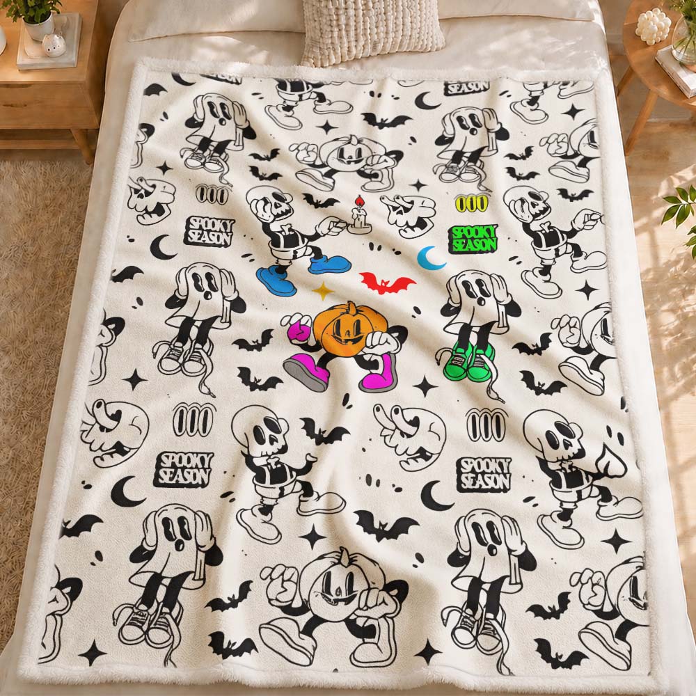 Cobertor De Arte Criativa DIY, Estilo Assustador, Cobertor De Arte Colorfast Lavável Personalizável Para Crianças E Adultos