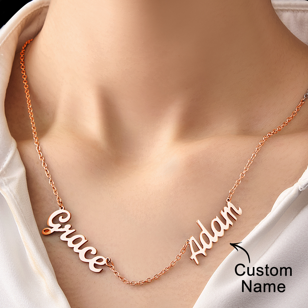 Custom Multi-Name Necklace, Personalized Nameplate Necklace for Family, Friends & Couples