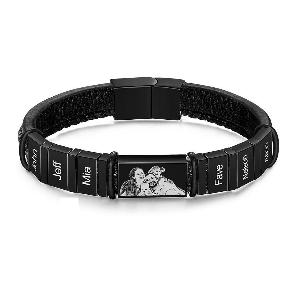 Pulseiras Personalizadas Pulseiras Personalizadas De 1 A 6 Nomes Com Foto, Lembrança De Presente Para Homem - CustWitPT