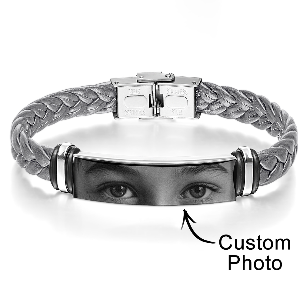 Pulseira Personalizada Com Imagem De Olhos De Amantes Para Homens, Olhos De Pessoas Gravados Personalizados Para Casais - CustWitPT