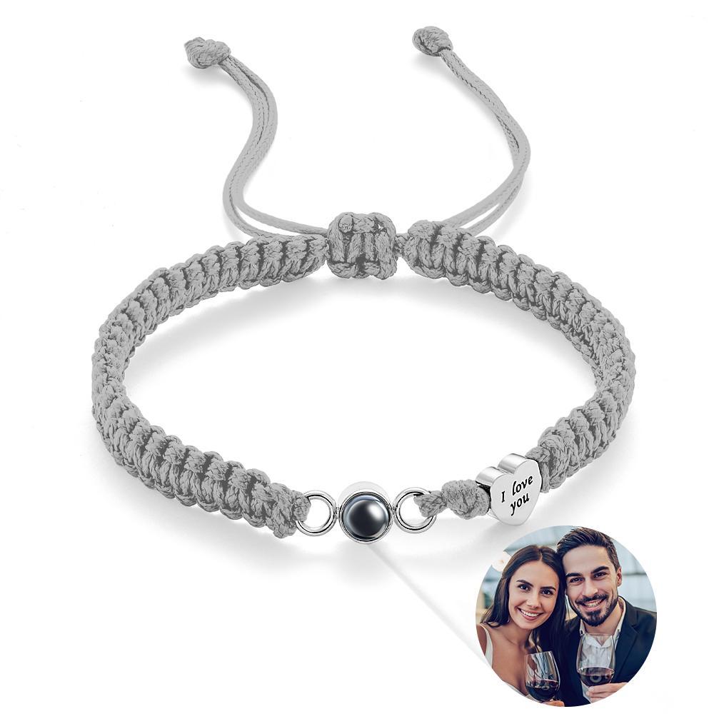 Pulseira De Projeção De Foto Personalizada Com Coração Para Presente De Casal - CustWitPT