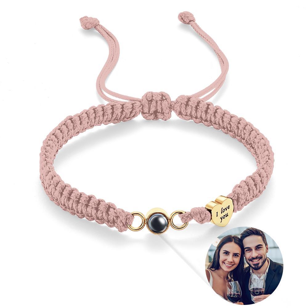 Pulseira De Projeção De Foto Personalizada Com Coração Para Presente De Casal - CustWitPT