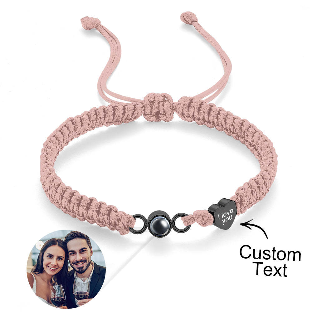 Pulseira De Projeção De Foto Personalizada Com Coração Para Presente De Casal - CustWitPT