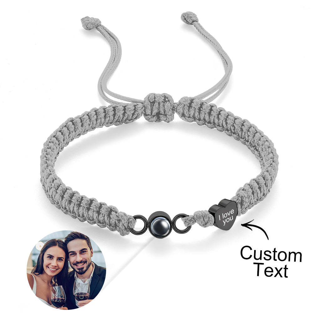 Pulseira De Projeção De Foto Personalizada Com Coração Para Presente De Casal - CustWitPT