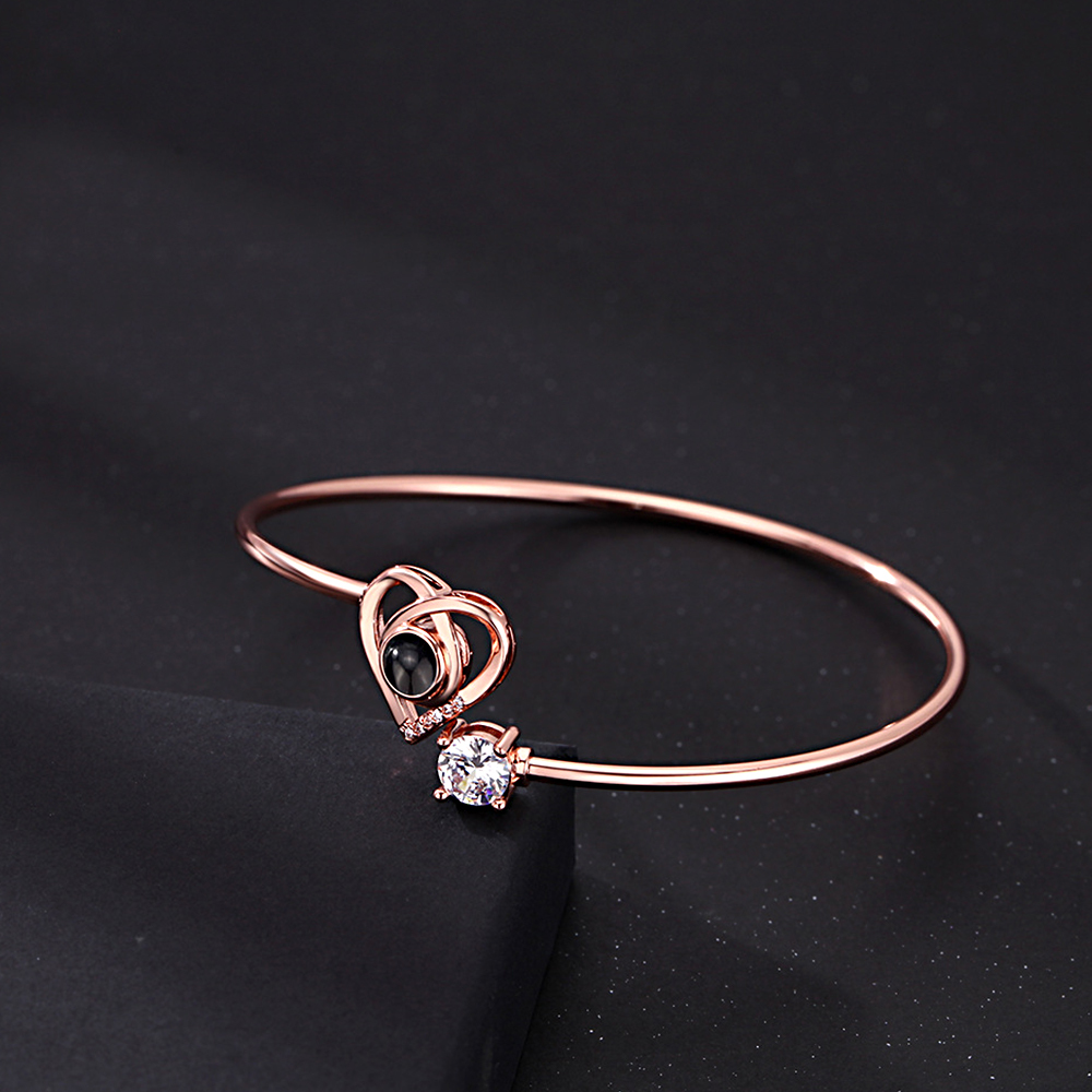 Pulseira De Projeção Personalizada Com Foto Personalizada, Pulseira De Cisne, Joia, Presente Para Ela - CustWitPT