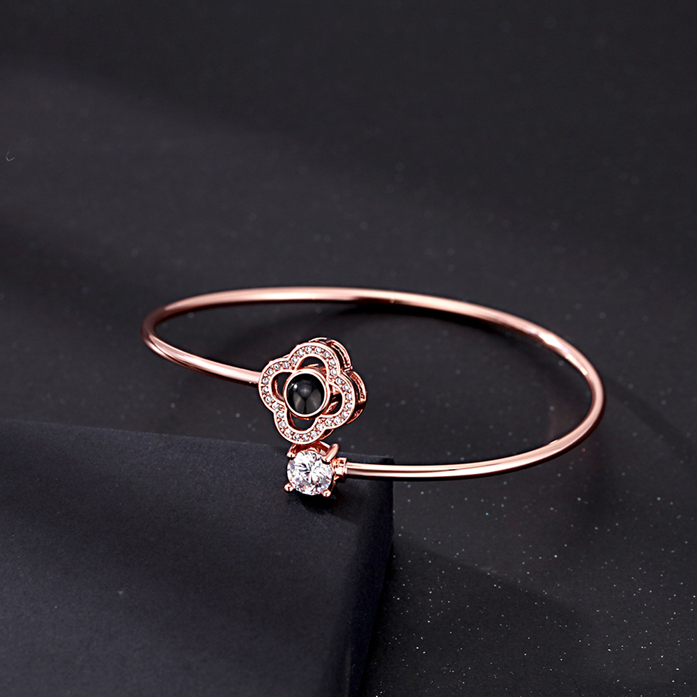 Pulseira De Projeção Personalizada Com Foto Personalizada, Pulseira De Cisne, Joia, Presente Para Ela - CustWitPT