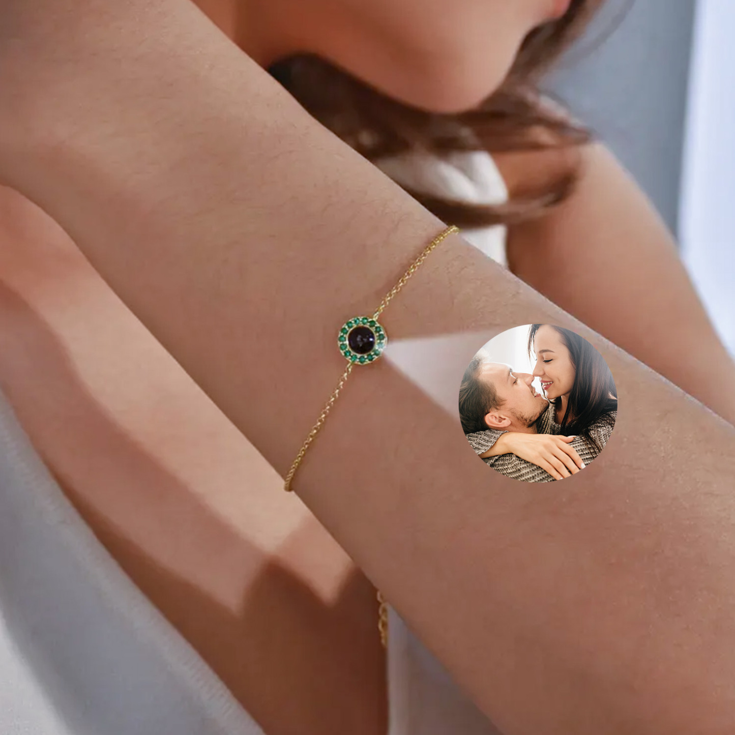 Pulseira Personalizada Com Projeção De Fotos E Foto De Pedra De Nascimento, Pulseira Memorial, Pulseira Com Bolhas, Imagem Dentro Da Pulseira, Presente Para Melhor Amiga - CustWitPT