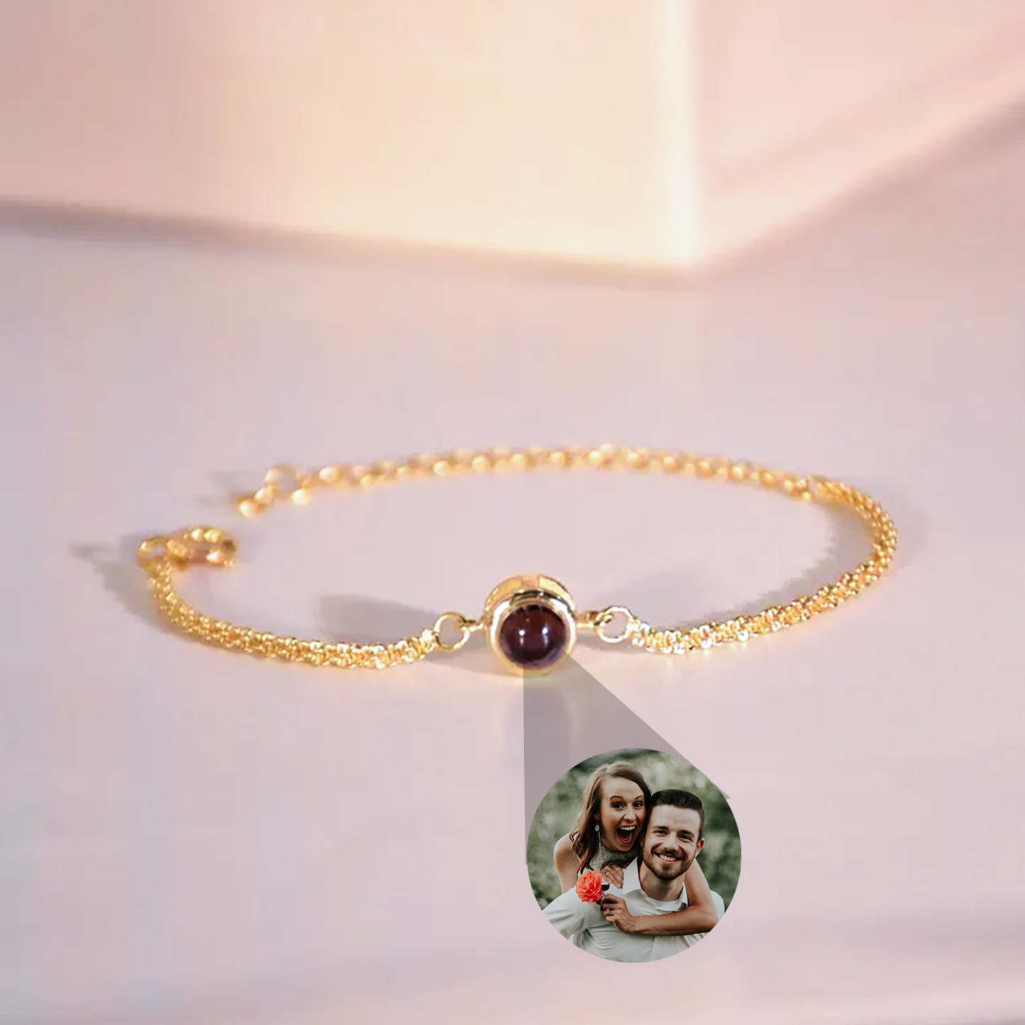 Pulseira De Projeção Personalizada Com Foto Pulseira De Foto Personalizada Para Presente Memorial Feminino - CustWitPT