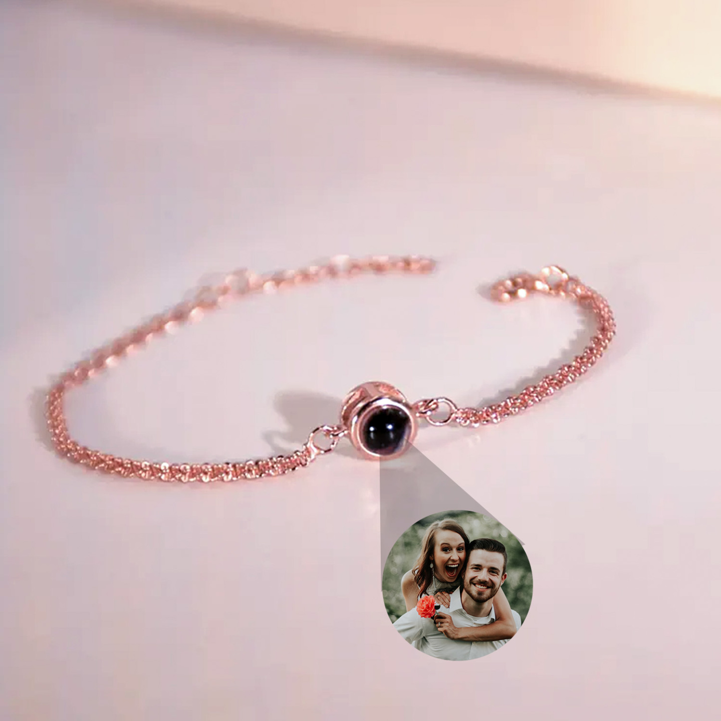 Pulseira De Projeção Personalizada Com Foto Pulseira De Foto Personalizada Para Presente Memorial Feminino - CustWitPT