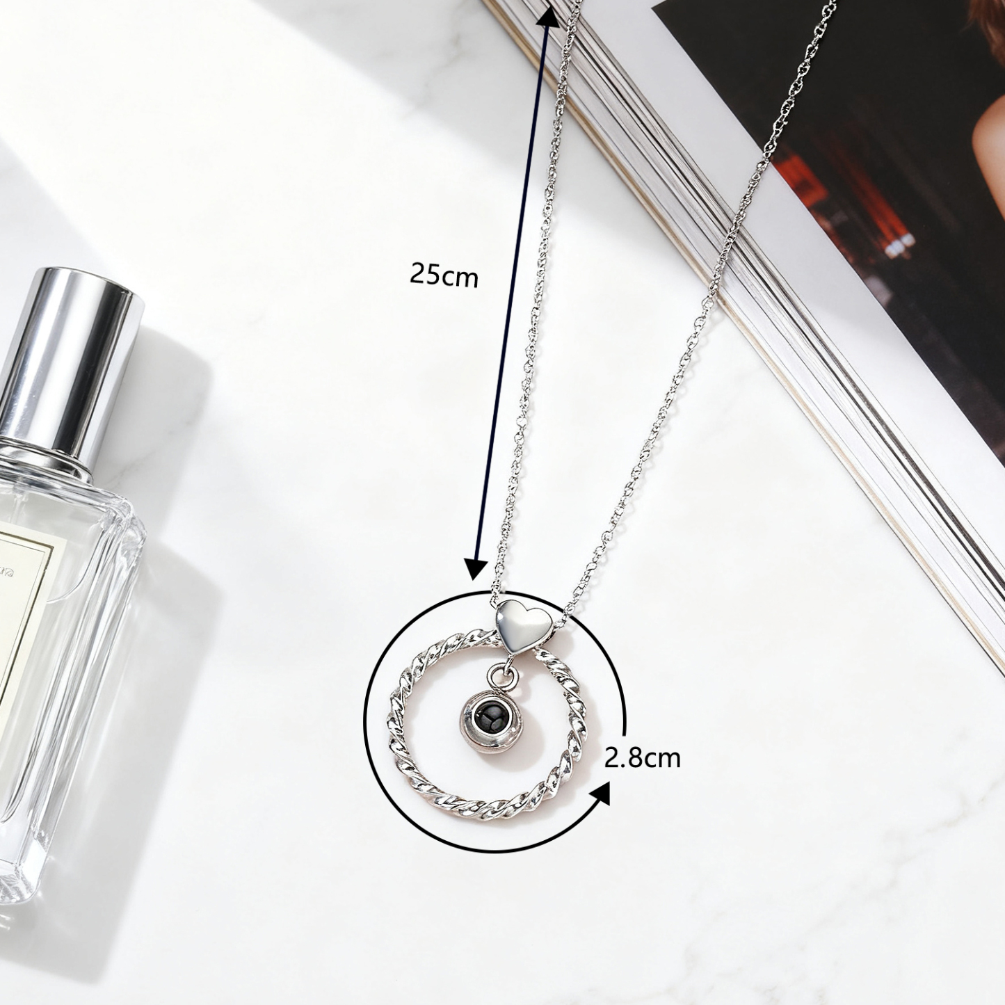 Colar Com Projeção De Fotos Personalizada, Joia Memorial Com Foto De Família Ou Animal De Estimação, Presente De Casamento, Aniversário Ou Formatura Para Ela. - CustWitPT