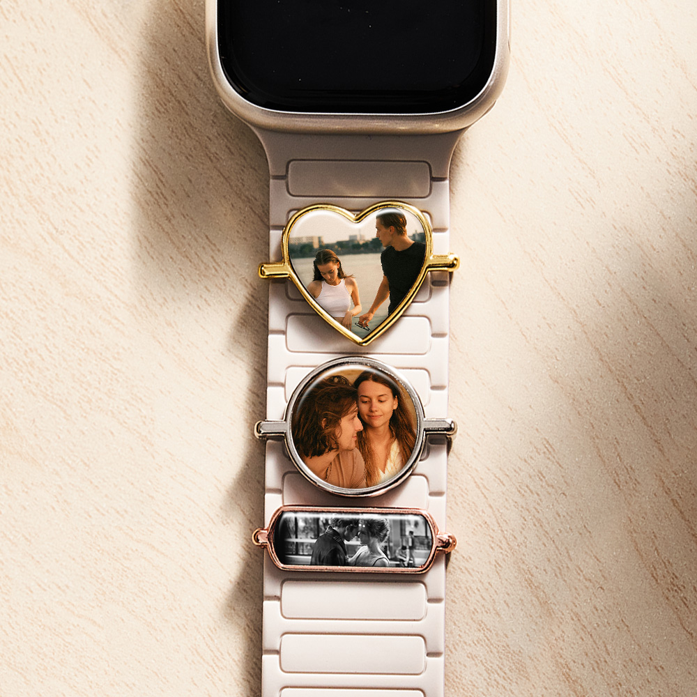 Pulseira De Relógio Personalizada Com Foto Gravada - Acessório De Pulseira De Relógio Inteligente Personalizado Com Contas, Presentes Para Casais