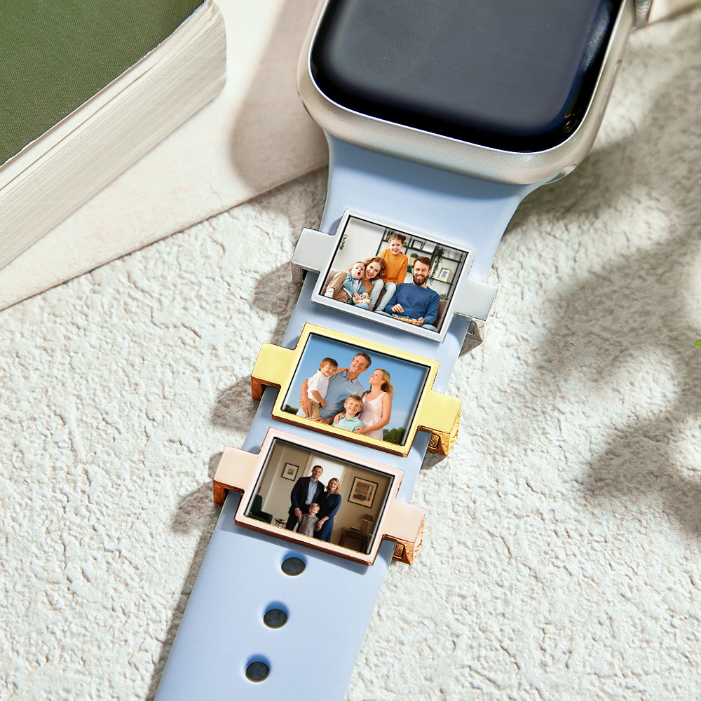 Pingente De Relógio Com Foto De Família Personalizado – Pulseira De Smartwatch Personalizada Gravada E Presente - CustWitPT