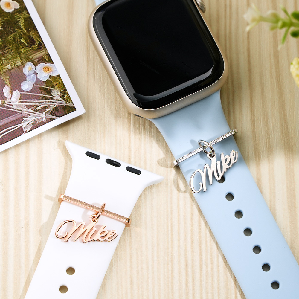 Pulseira De Relógio Personalizada Com Pingente E Texto Personalizado Para Smartwatch - CustWitPT