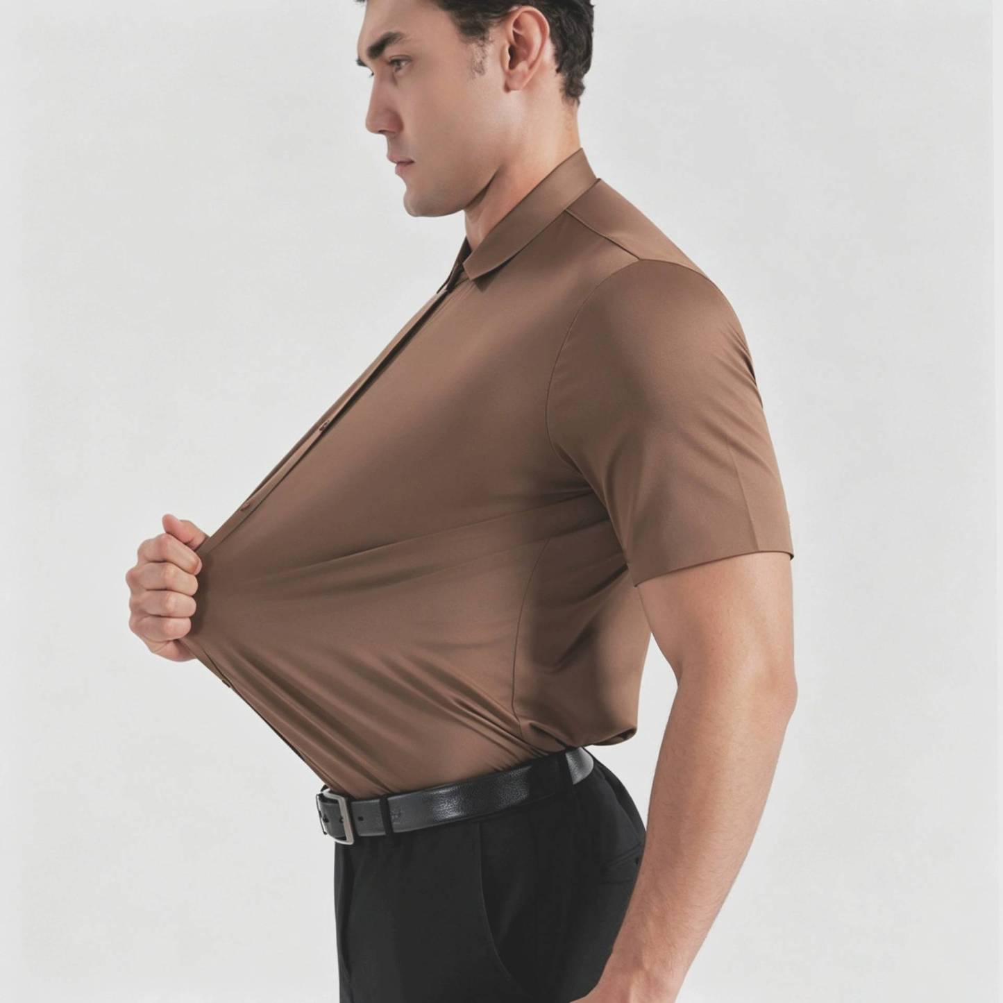 Men's Premium Stretch Dress Shirt Comfortable Business Casual Wrinkle-Free Shirt