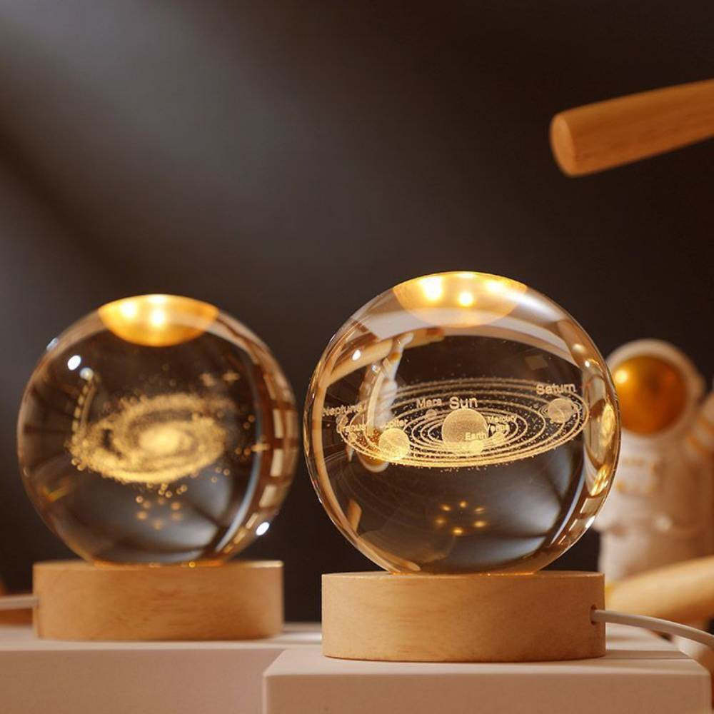 Luz Noturna De Cristal Da Galáxia Cósmica, Bola De Cristal Da Lua, Globo De Vidro, Presentes Exclusivos Para Decoração De Casa - CustWitPT