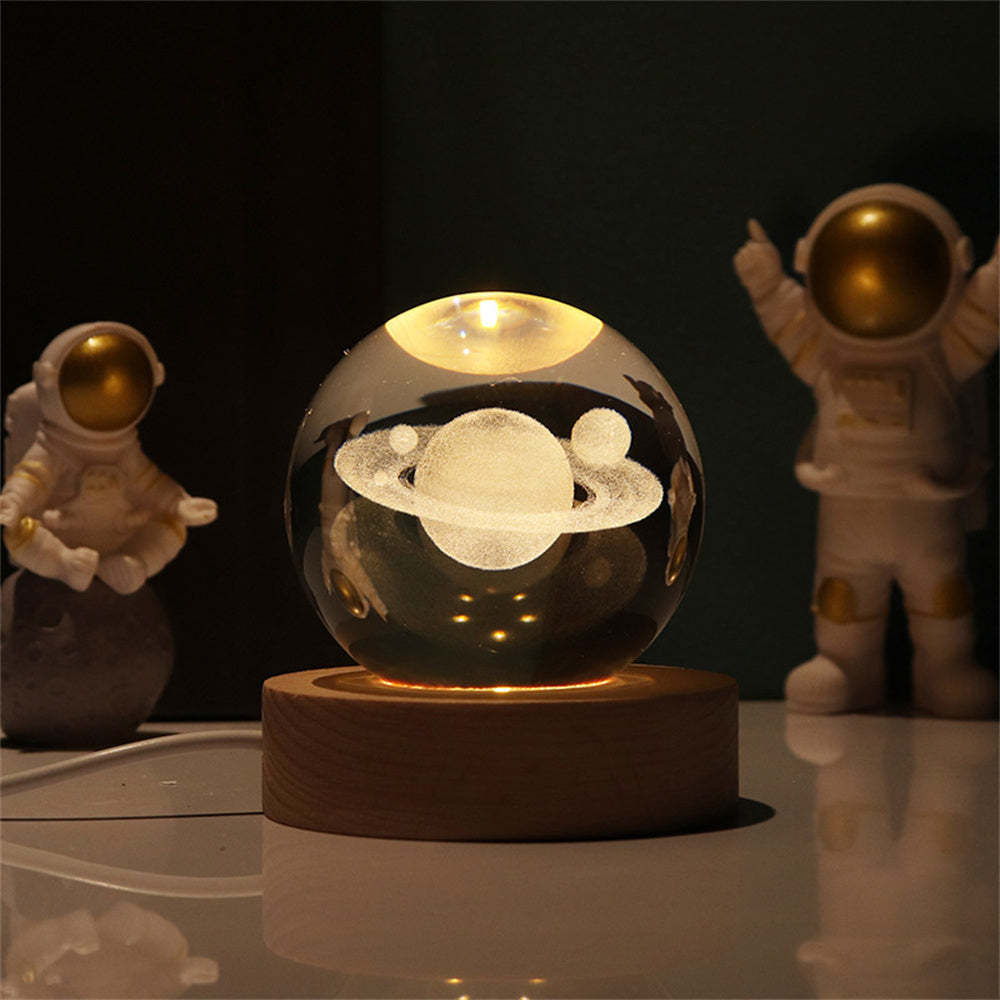 Luz Noturna De Cristal Da Galáxia Cósmica, Bola De Cristal Da Lua, Globo De Vidro, Presentes Exclusivos Para Decoração De Casa - CustWitPT