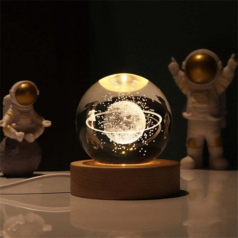 Luz Noturna De Cristal Da Galáxia Cósmica, Bola De Cristal Da Lua, Globo De Vidro, Presentes Exclusivos Para Decoração De Casa - CustWitPT