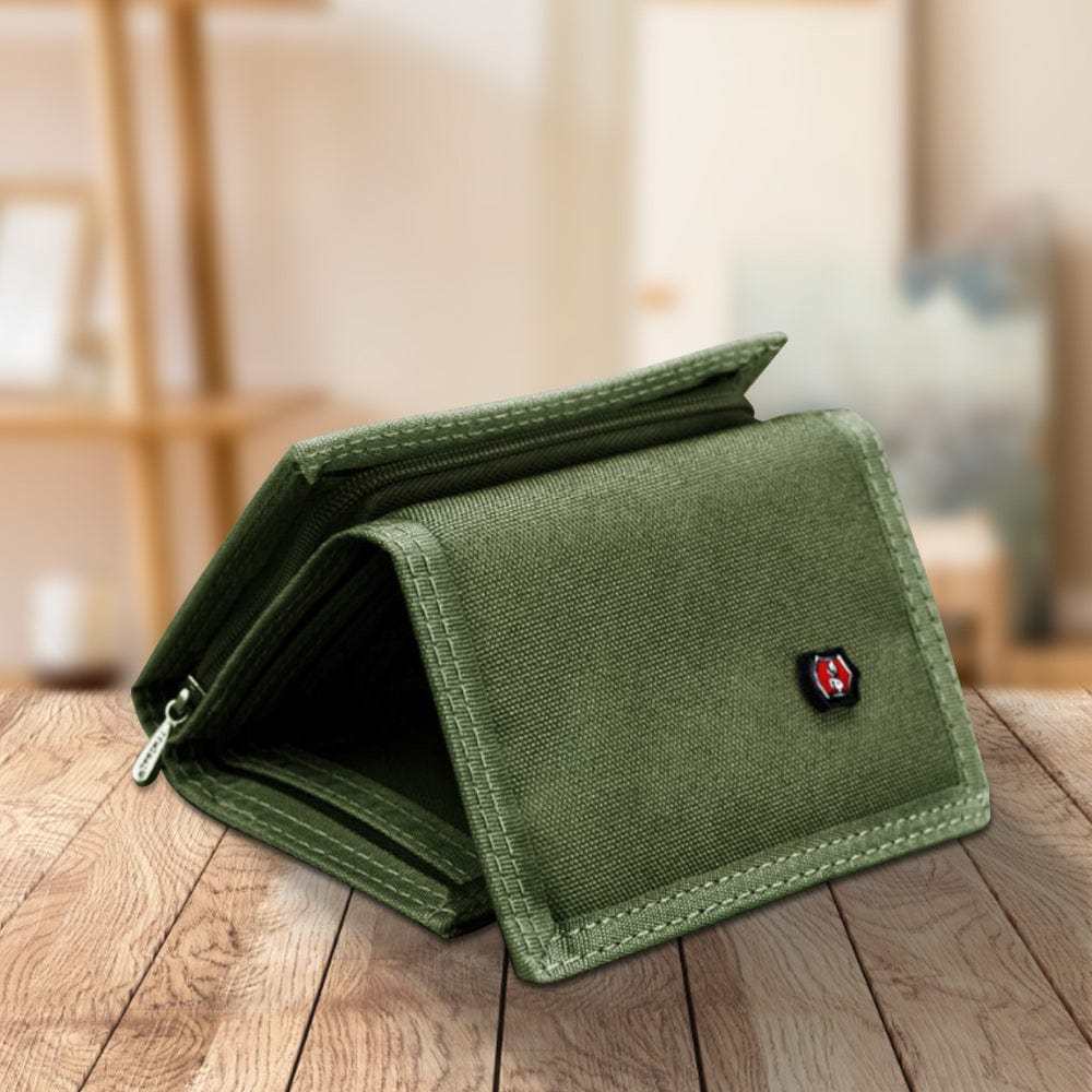 Carteira Com Três Dobras De Nylon Com Fecho De Velcro Presentes Para Ele Durável E Fina 4 Cores - CustWitPT