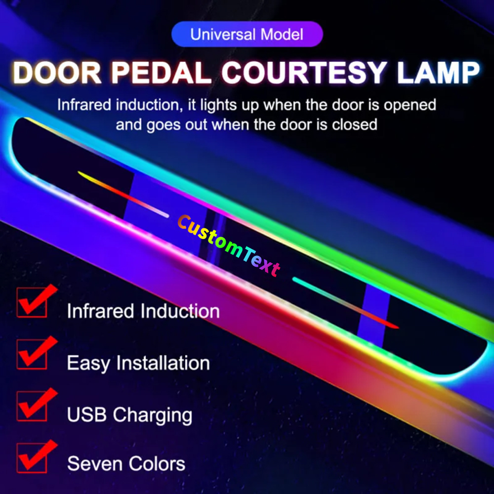 Custom Car Door Sill Lights, Customized Text Car LED Lights, Birthdays Gifts for Men Women