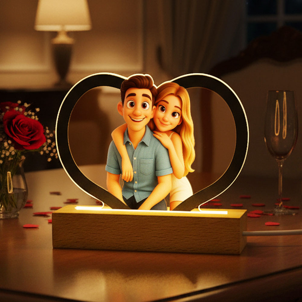 Custom Photo Lamp Personalized Acrylic Night Light Gift for Him and Her