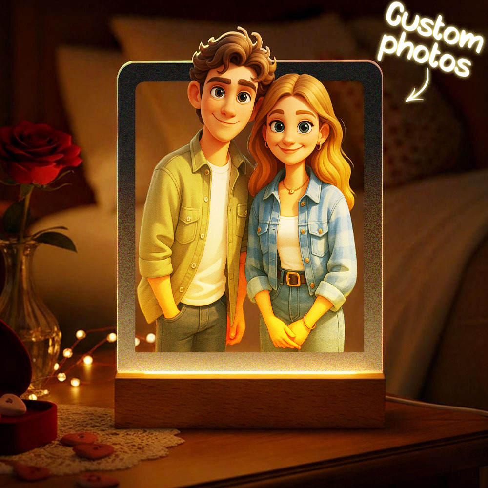 Custom Photo Lamp Personalized Acrylic Night Light Gift for Him and Her