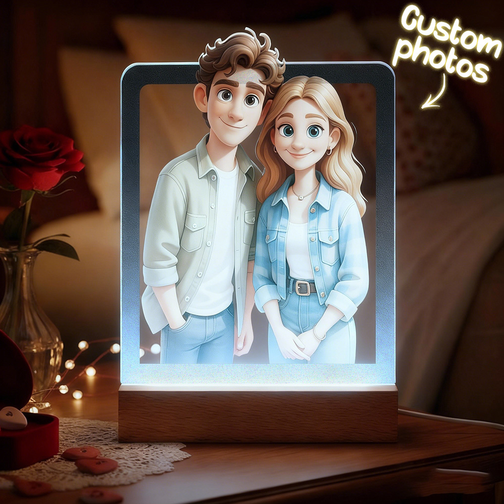 Custom Photo Lamp Personalized Acrylic Night Light Gift for Him and Her