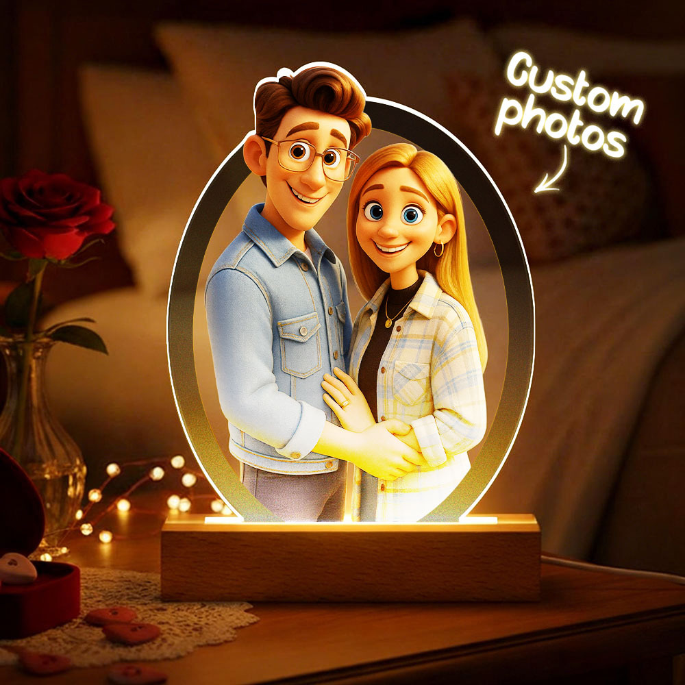 Custom Photo Lamp Personalized Acrylic Night Light Gift for Him and Her