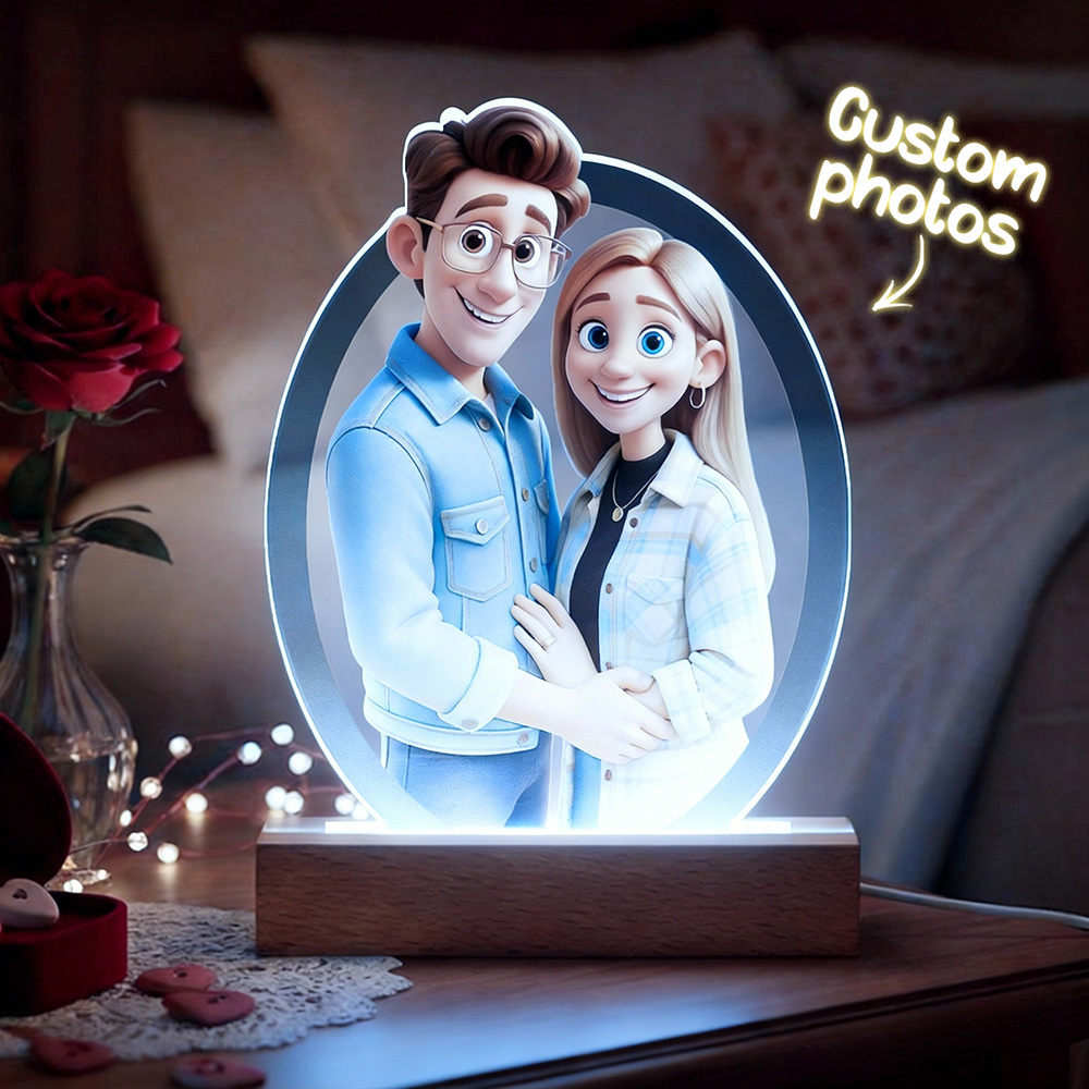 Custom Photo Lamp Personalized Acrylic Night Light Gift for Him and Her