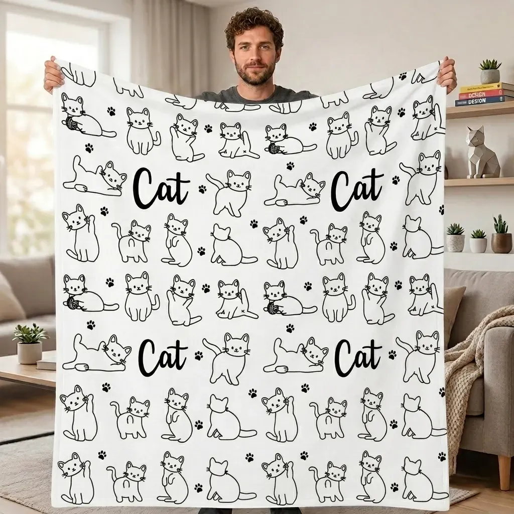Cobertor De Desenho DIY, Rabisque Seus Próprios Cobertores, Pintura Lavável Personalizável E Cobertores De Brincar Para Adultos - CustWitPT