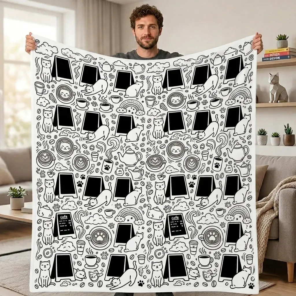 Cobertor De Desenho DIY, Rabisque Seus Próprios Cobertores, Pintura Lavável Personalizável E Cobertores De Brincar Para Adultos - CustWitPT