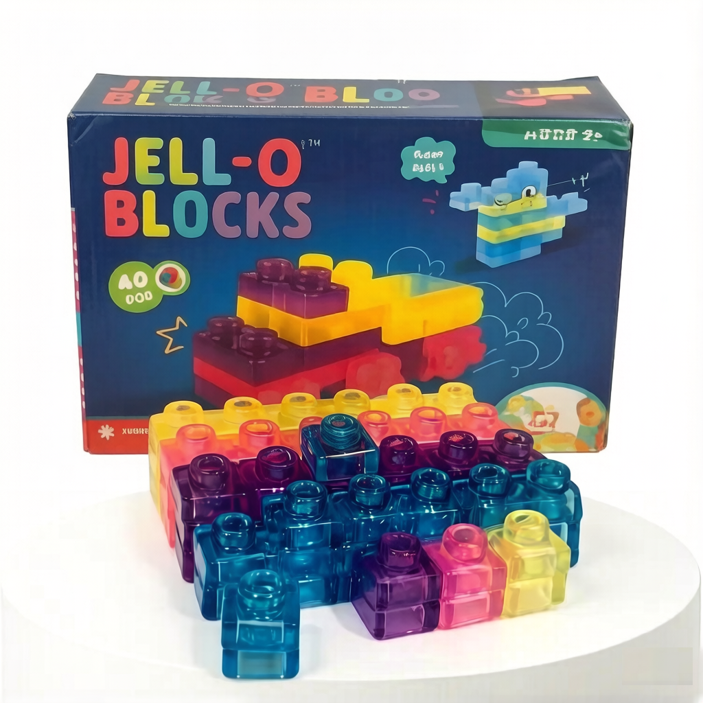 JELLY-O BLOCKS: 40-Piece Montessori Sensory Building Soft Blocks