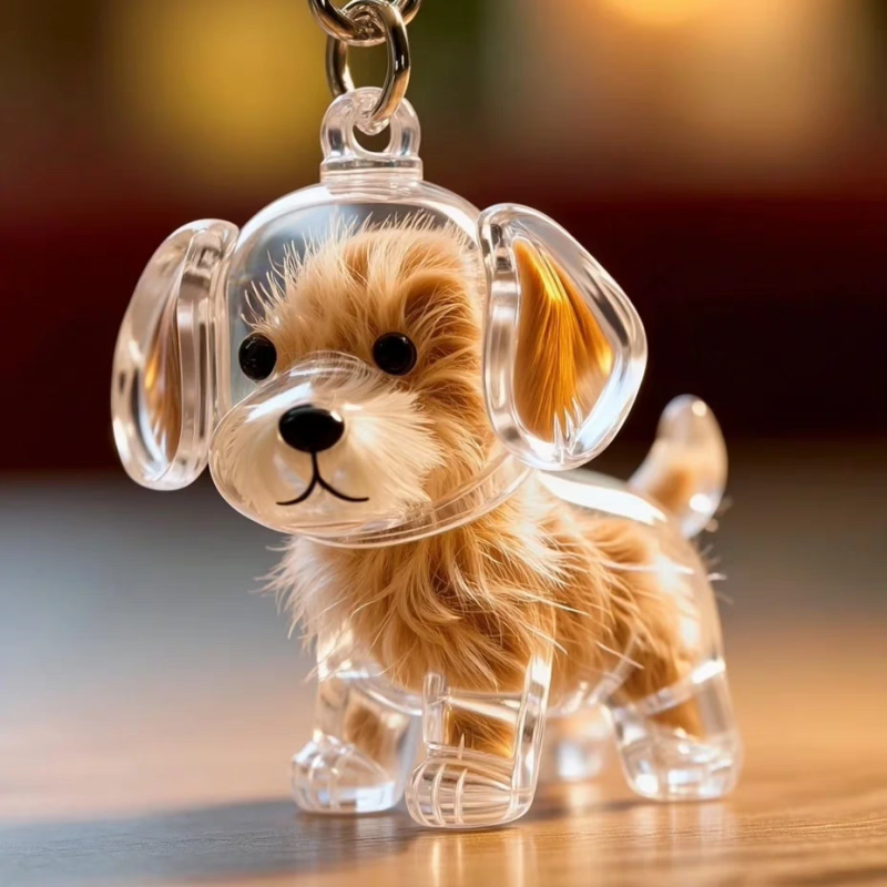 Dog Hair Collector Keychain Bag Charm Memorial Storage Box Sentimental Perfect for Storing Pet Hair Gift for Dog Lovers - CustWit