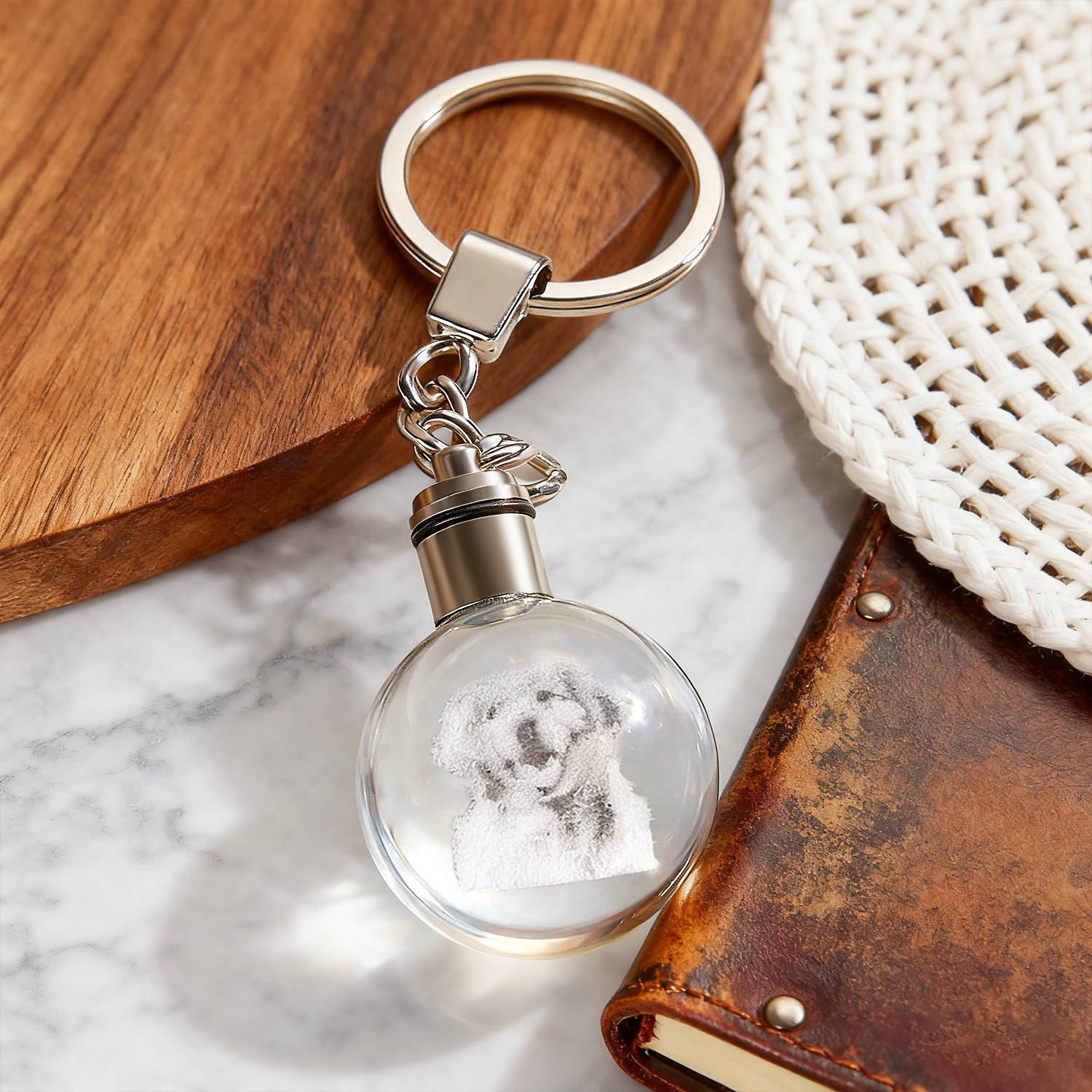 Chaveiro De Cristal Com Foto 3d Personalizado, Pingente De Bola De Cristal Personalizado, Presente Para Casais Apaixonados