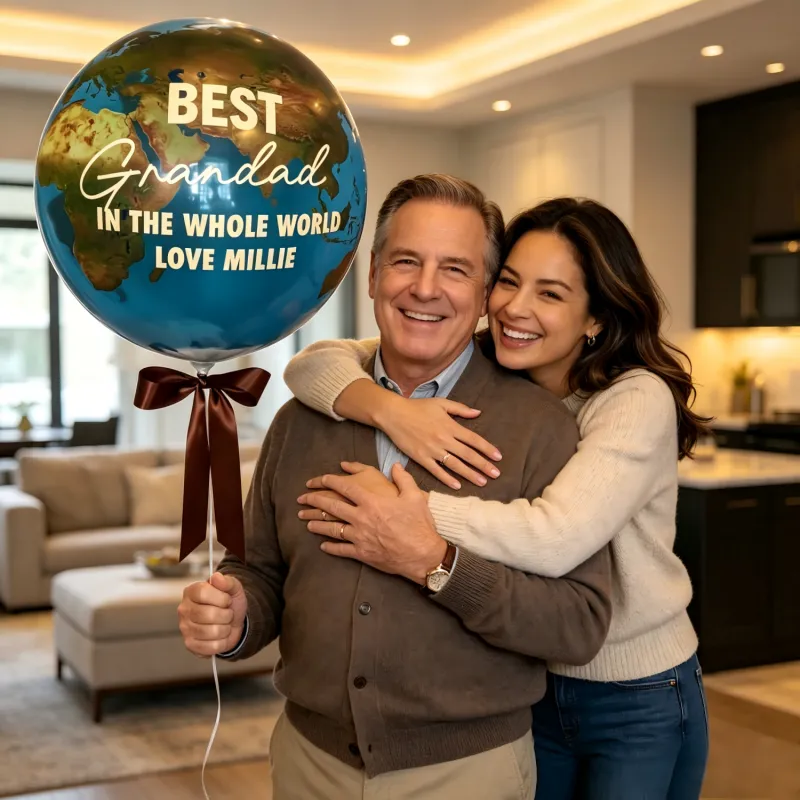 Conjunto De Balões Personalizados Em Formato De Terra Para O Melhor Pai Do Mundo, Presente De Dia Dos Pais Para O Pai Ou Para O Avô
