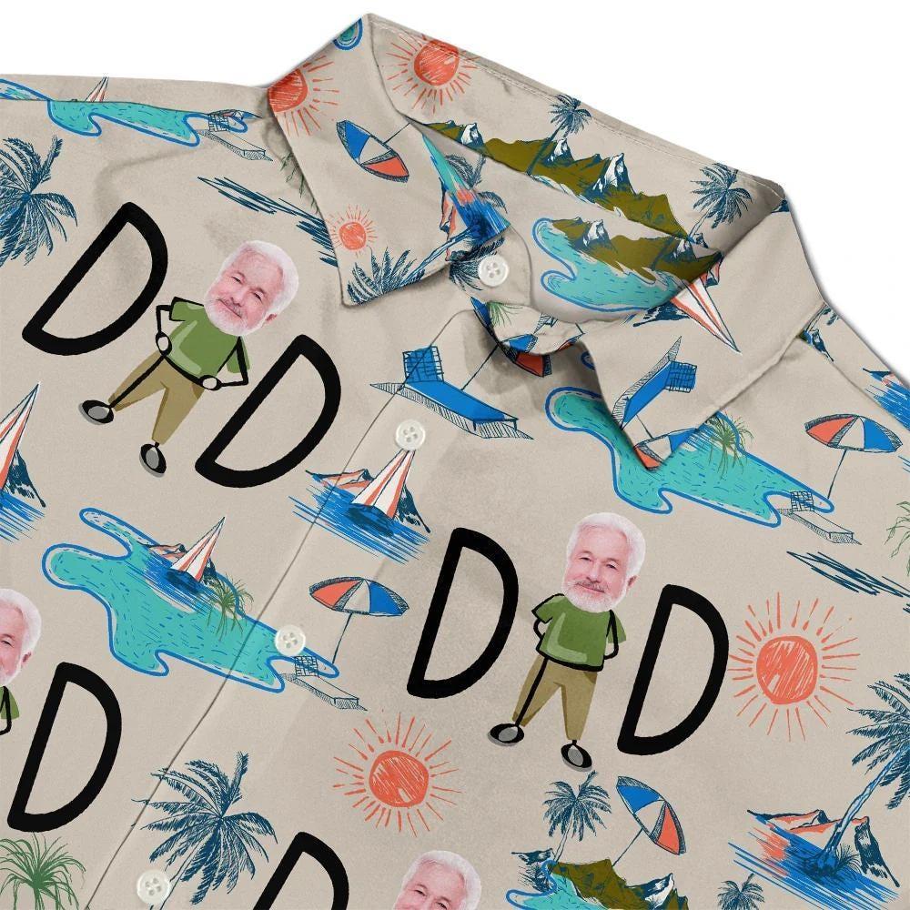 Custom Photo Dad Stance Personalized Custom Hawaiian Shirt, Custom Face Shirts Summer Gifts Anniversary/Birthday/Vacation Gifts
