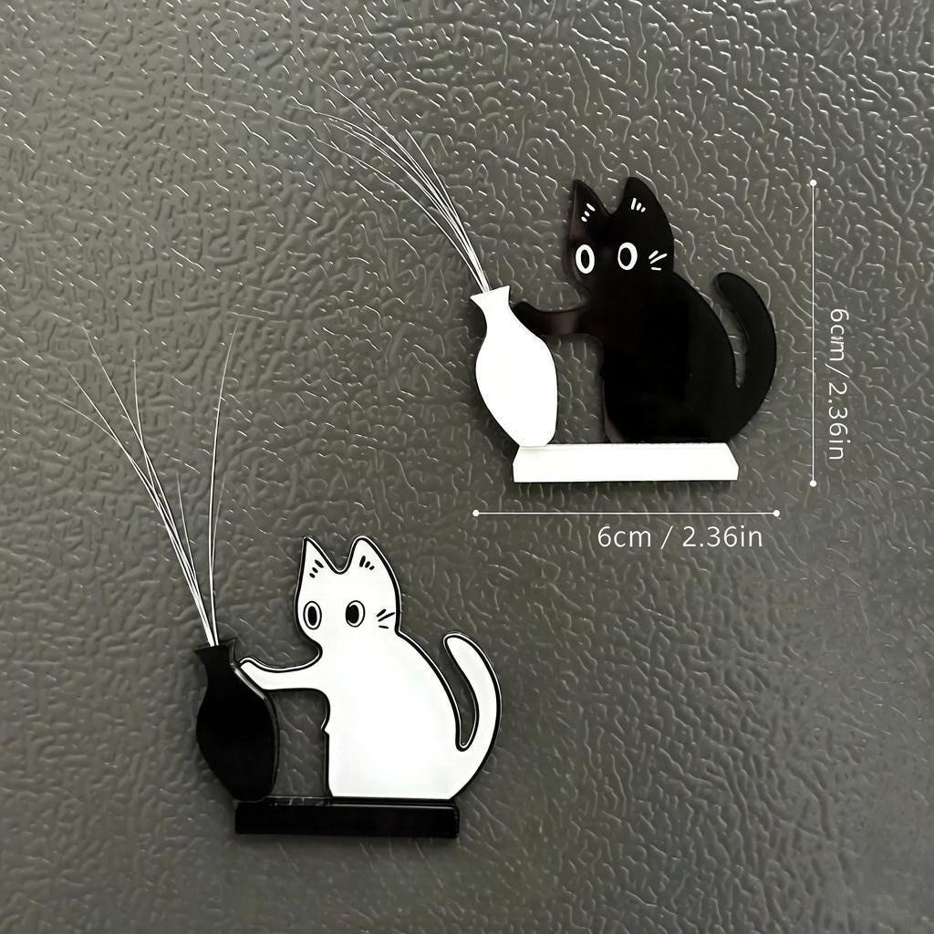 Coletor De Bigode De Gato Feito à Mão – Suporte Magnético Acrílico Para Geladeira | Mini Lembrança, Lembrança Para Animais De Estimação, Presente Para Amantes De Gatos - CustWitPT