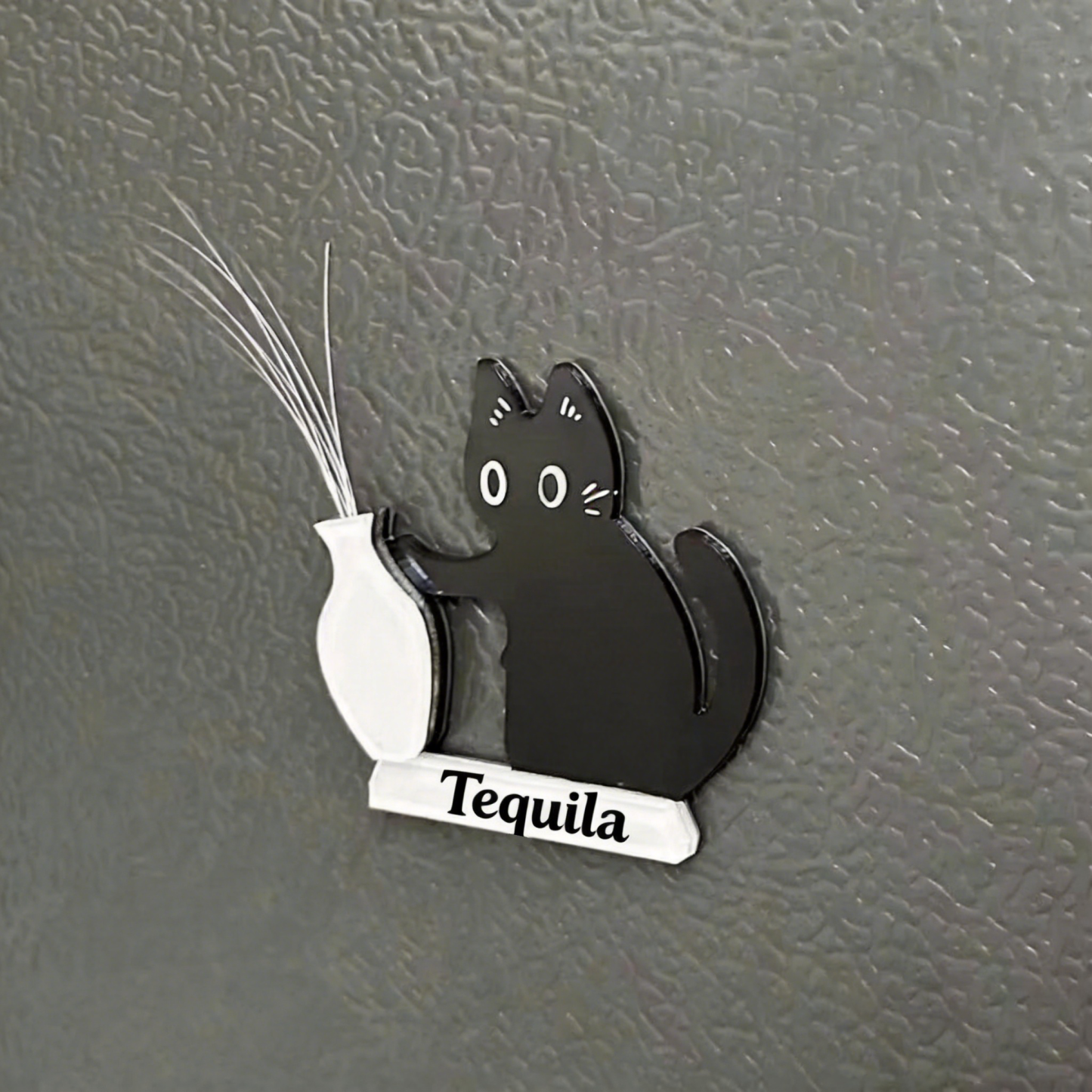 Coletor De Bigode De Gato Feito à Mão – Suporte Magnético Acrílico Para Geladeira | Mini Lembrança, Lembrança Para Animais De Estimação, Presente Para Amantes De Gatos - CustWitPT