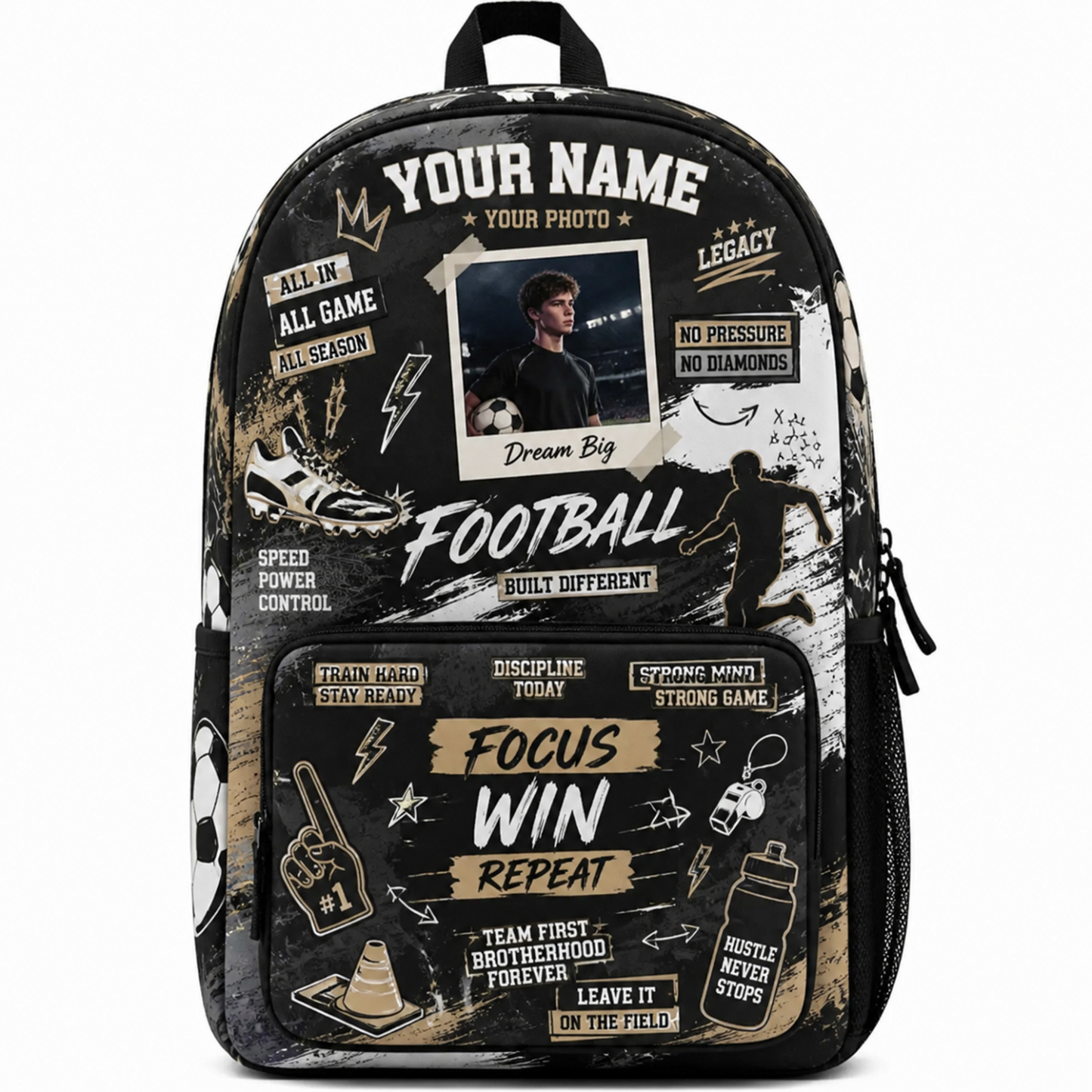Mochila De Futebol Personalizada: Mochila Escolar Personalizada Para Fãs De Esportes - CustWitPT