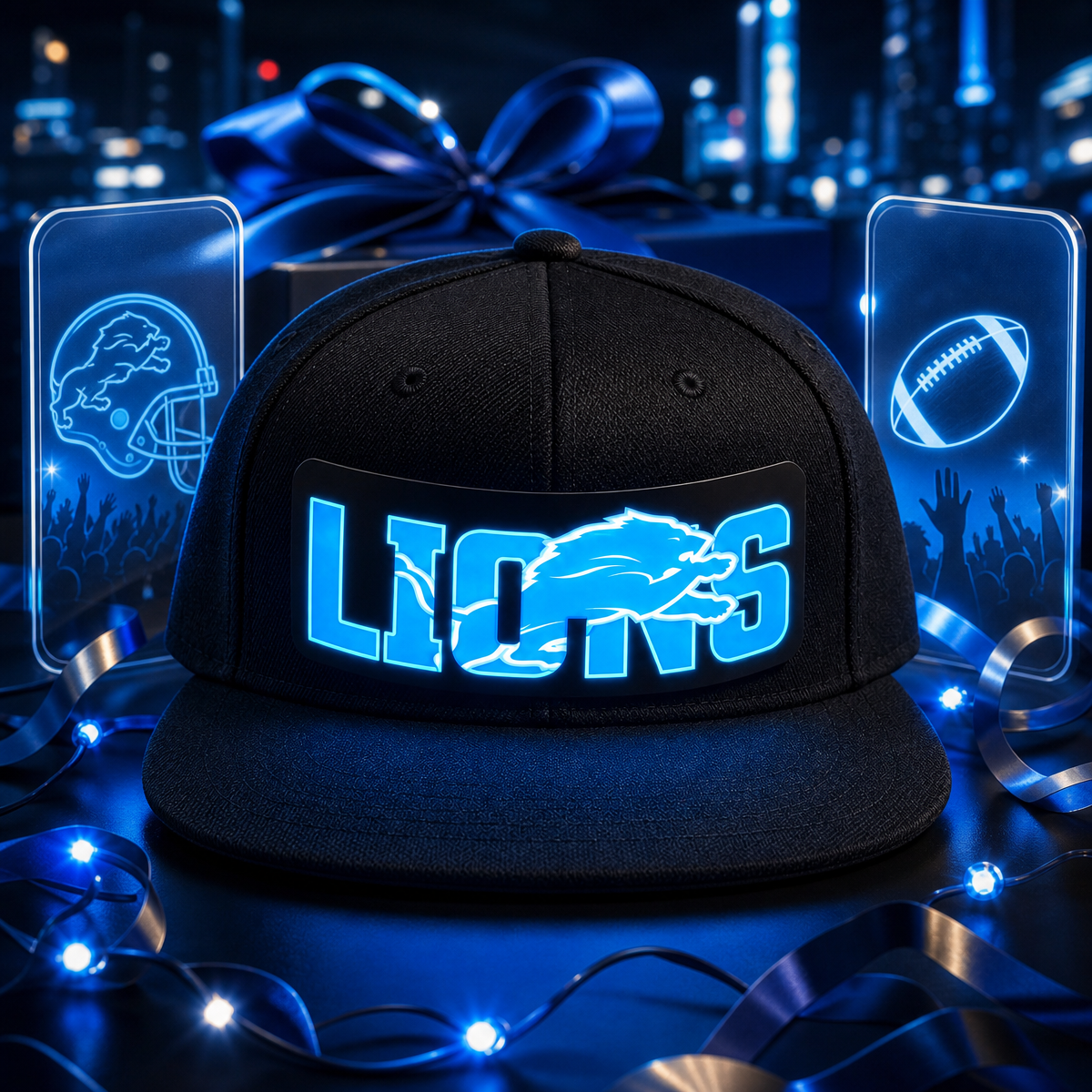 Football Fan LED Light-Up Snapback Cap