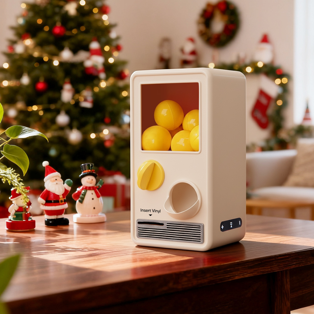 (Pre-Sale, Ships on 25/10) Personalized Music and Photo Music Gachapon Machine Custom Song Mini Record Box Retro Christmas Gifts for Her