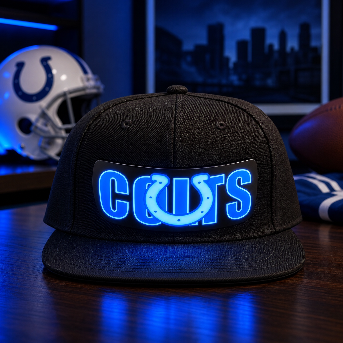 Football Fan LED Light-Up Snapback Cap