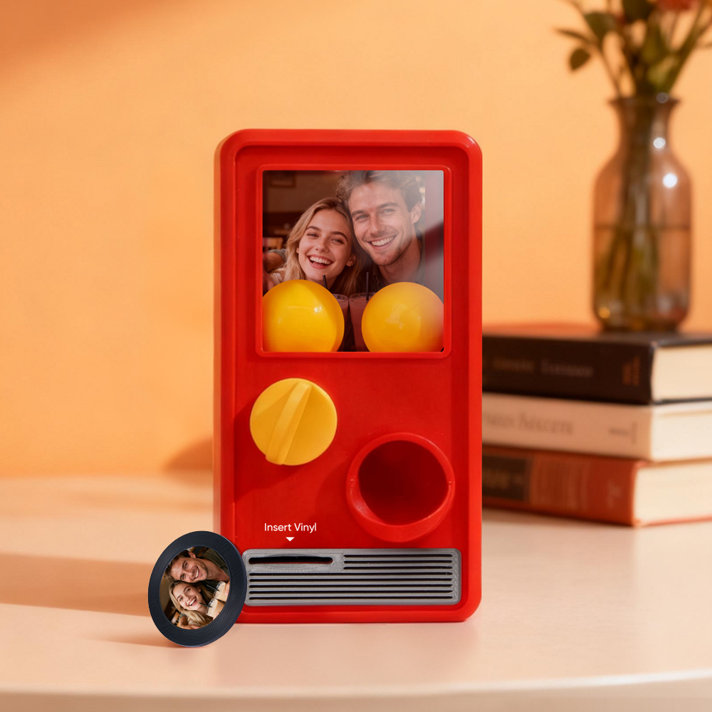 Personalisierte Musik Und Foto Musik Gachapon Maschine Benutzerdefinierte Song Mini Schallplattenbox Retro Jubiläumsgeschenk