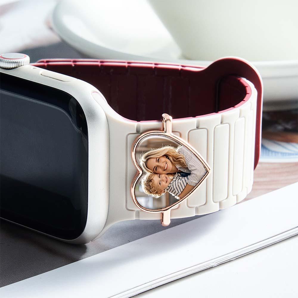 Uhrenarmband-anhänger Mit Fotogravur – Personalisiertes Smartwatch-accessoire Mit Perlen - CustWitDE